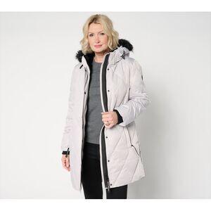 Arctic Expedition Women's Jacket Sz M Diamond Quilted Parka with White A661553